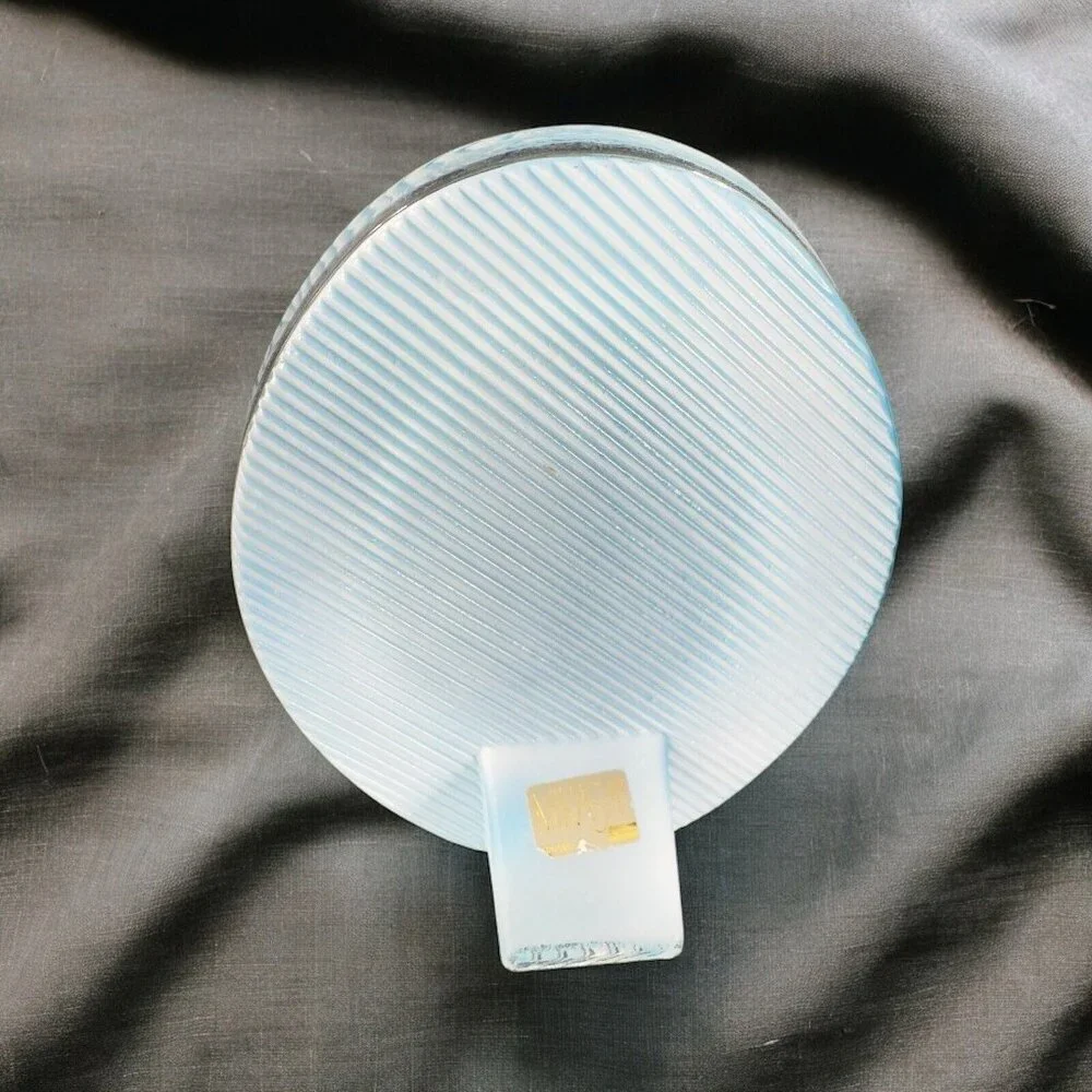 Mikasa Blue White Strips Picture Frame Polished Crystal‎ Glass Made In Japan